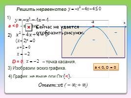 Решение квадратного неравенства с помощью графика квадратичной функции, слайд 9