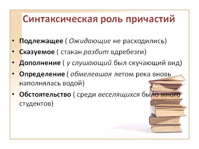 Роль причастий в русском языке проект