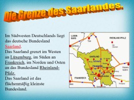 О Федеральной Земле Германии - Саарланд (на немецком языке), слайд 2