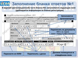Инструкция по заполнению бланков ответов участников ГИА в форме ОГЭ по русскому языку, слайд 6