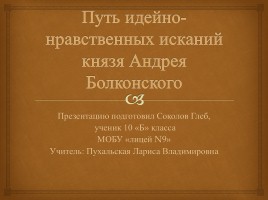 Путь идейно-нравственных исканий князя Андрея Болконского