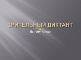 Зрительный диктант «Зима», слайд 1