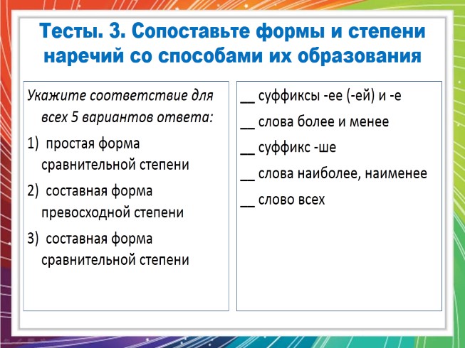 Морфологический разбор наречия образец письменного разбора