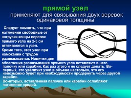 Туристические узлы, их значение и применение - Техника вязания узлов, слайд 9