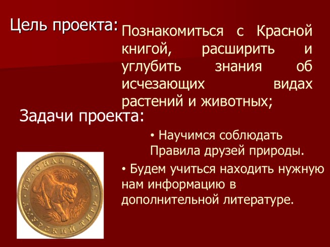 Вывод проекта красная книга