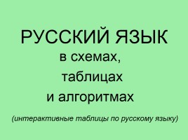 Русский язык в схемах, таблицах и алгоритмах (интерактивные таблицы по русскому языку), слайд 1