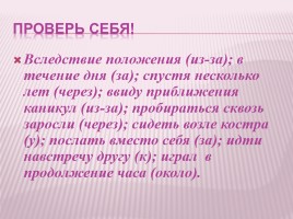 Урок русского языка в 7 классе «Слитное и раздельное написание производных предлогов», слайд 22