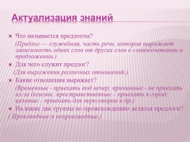 Урок русского языка в 7 классе «Слитное и раздельное написание производных предлогов», слайд 4