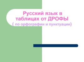 Русский язык в таблицах от ДРОФЫ (по орфографии и пунктуации), слайд 1