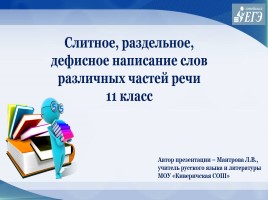 Слитное, раздельное, дефисное написание слов различных частей речи 11 класс