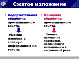 ГИА «Система упражнений по подготовке к написанию сжатого изложения», слайд 2