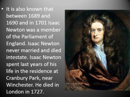 Isaac Newton - Исаак Ньютон (на английском языке), слайд 4