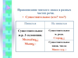 Мягкий знак после шипящих в разных частях речи, слайд 2