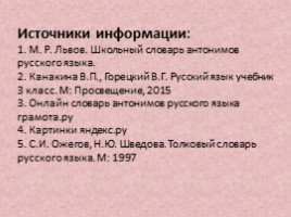Исследовательская работа по русскому языку на тему «Антонимы», слайд 20