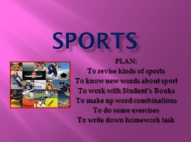 Виды спорта (на английском языке), слайд 1