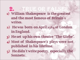 Урок английского языка - Уильям Шекспир 1564-1616 гг., слайд 30