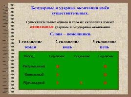 Правописание безударных окончаний имён существительных 1, 2 и 3 склонений, слайд 4