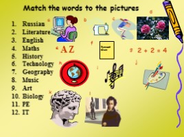 Приложение к уроку английского языка в 5 классе по теме «Favourite school subjects», слайд 3