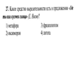 Для подготовки к ОГЭ по русскому языку 9 класс - Задание 3 «Средства выразительности», слайд 28