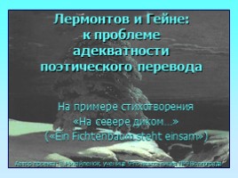 Лермонтов и Гейне: к проблеме адекватности поэтического перевода