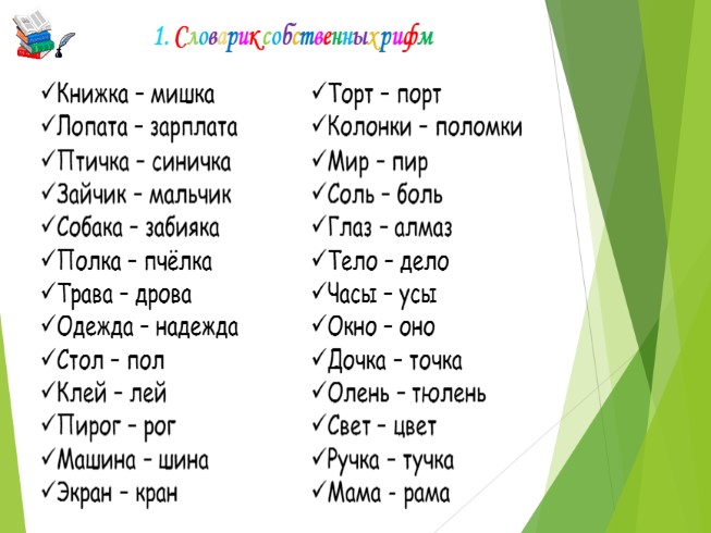 Словарь запахов проект по русскому языку 5 класс