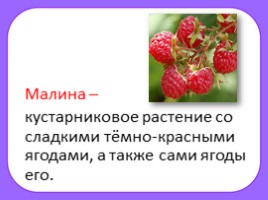 Для 3 класса "Работа со словарным словом "малина"", слайд 3