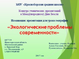 Экологические проблемы современности «Красноборская средняя школа»