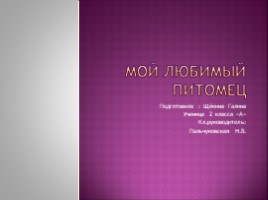 Мой любимый питомец (индвидуальный проект), слайд 1