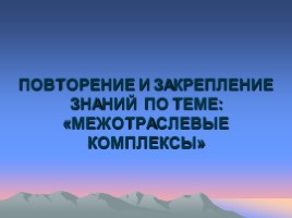 Повторение и закрепление знаний по теме «Межотраслевые комплексы», слайд 2