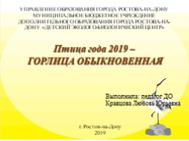 Птица года 2019 - Горлица обыкновенная