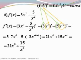 ПРАВИЛА ВЫЧИСЛЕНИЯ ПРОИЗВОДНЫХ (Правила дифференцирования), слайд 12