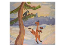 Иллюстрация к сказке... «Ворона и лисица» (2 класс), слайд 12