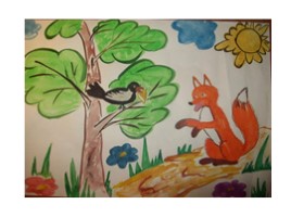 Иллюстрация к сказке... «Ворона и лисица» (2 класс), слайд 13