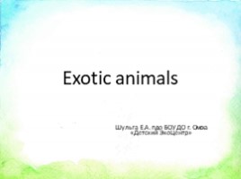 Exotic animals, слайд 1