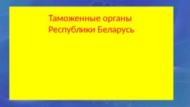 Таможенные органы Республики Беларусь, слайд 1