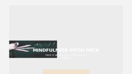 Mindfulness pitch deck, слайд 1