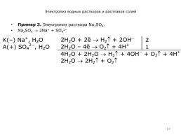 Электролиз расплавов и водных растворов солей, слайд 14