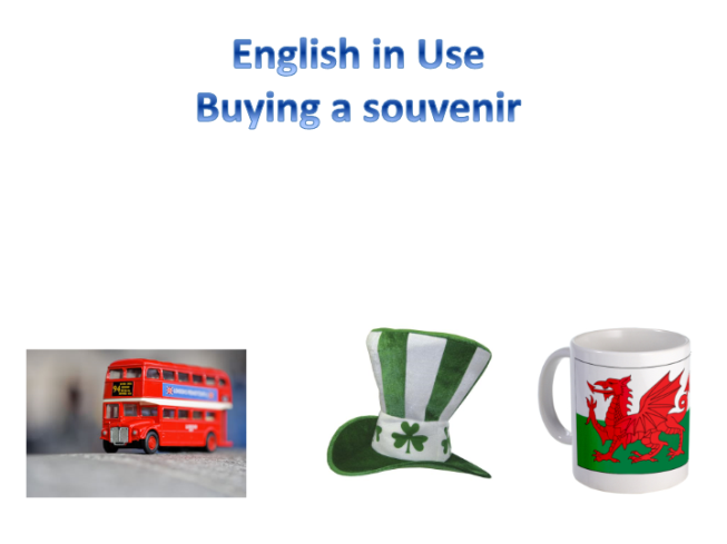 English in use buying a souvenir