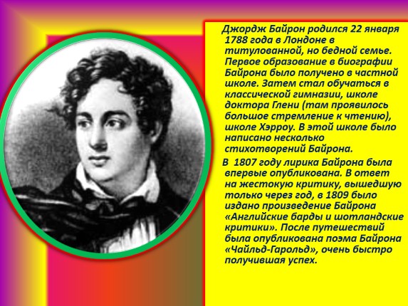 Байрон ты закончил жизни путь герой презентация