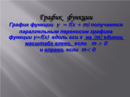 Как построить график функции y=f(x+m)+n, если известен график функции y=f(x), слайд 12