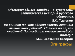 М.Е. Салтыков-Щедрин «История одного города». Смысл названия и жанр, слайд 2