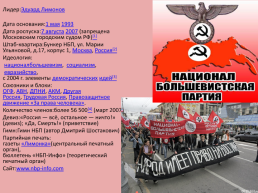Основные виды экстремистских идеологий и концепций (национал-большевистская партия), слайд 2