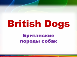 British dogs. Британские породы собак