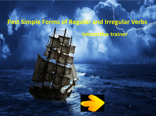 Past simple forms of regular and irregular verbs. Interactive trainer