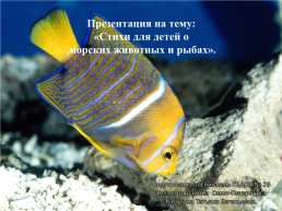 Cтихи для детей о морских животных и рыбах, слайд 1