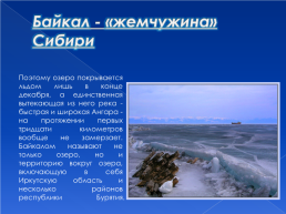 Уникальность озера Байкал как «Жемчужины» Сибири, слайд 7