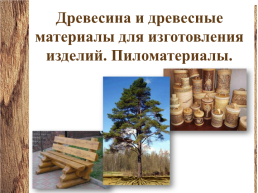 Древесина и древесные материалы для изготовления изделий. Пиломатериалы, слайд 1