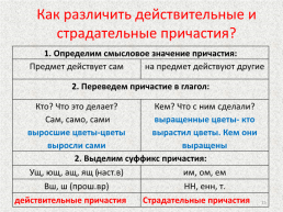 Урок русского языка в 7 классе. Действительные и страдательные причастия, слайд 15