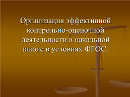 Организация эффективной контрольно-оценочной деятельности в начальной школе в условиях ФГОС