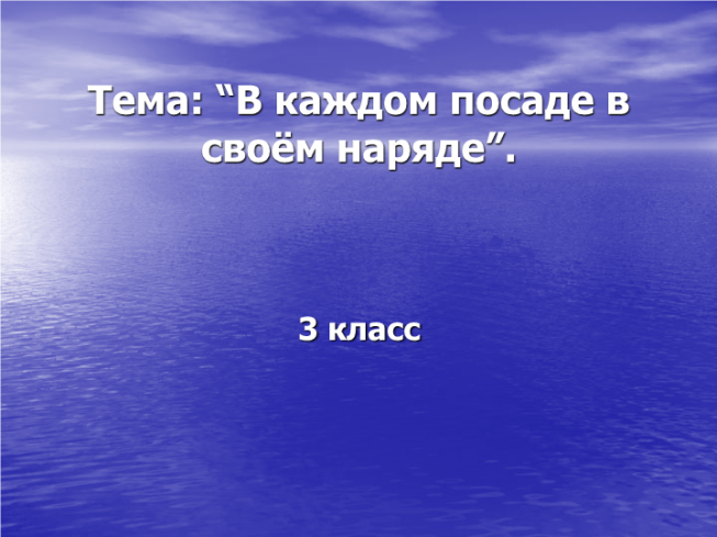 В каждом посаде в своём наряде